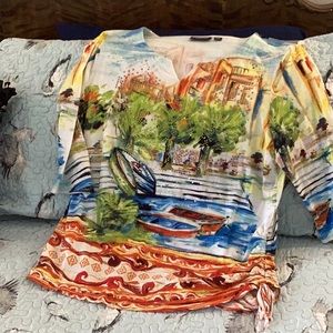 Fun beaded tropical top